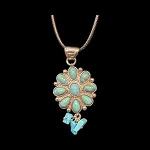 Elegant Silver and Turquoise Pendant Necklace